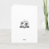 Bull Terrier Freundschaft Cartoon Grußkarte Karte (Rückseite)
