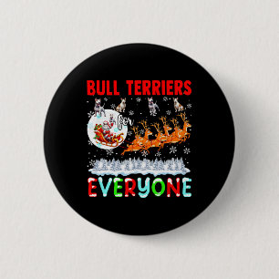 Bull Terrier für alle Weihnachtsbesitzer Santa Sle Button