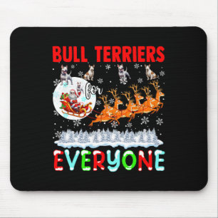 Bull Terrier für alle Weihnachtsbesitzer Santa Sle Mousepad