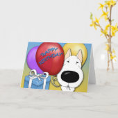 Bull Terrier Geburtstagskarte Karte (Gelbe Blume)
