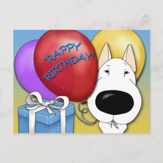 Bull Terrier Geburtstagskarte Postkarte