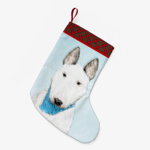 Bull Terrier Gemälde - Süße originelle Hundekunst Kleiner Weihnachtsstrumpf
