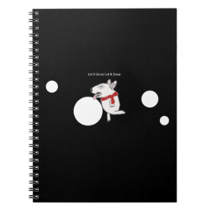 Bull Terrier genießt Notizblock