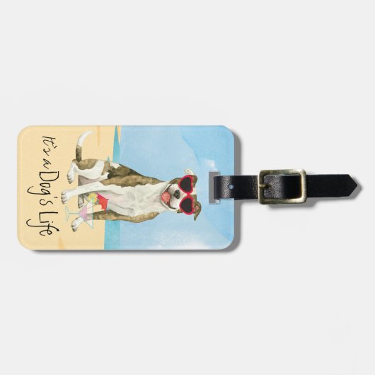 Bull Terrier-Gepäckträger-Tag Gepäckanhänger (Vorderseite horizontal)