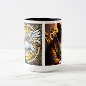 Bull Terrier gestanzter Glass Engel + Rauchjacken Zweifarbige Tasse (Mittel)