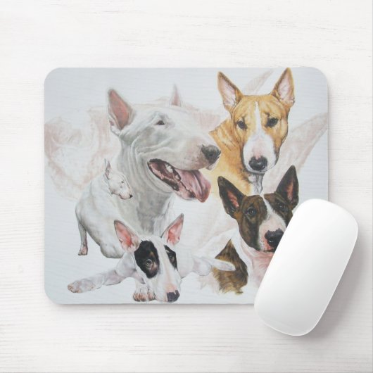 Bull Terrier Ghost Mousepad (Mit Mouse)