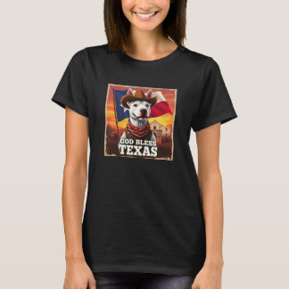Bull Terrier Gott segne Texas T-Shirt