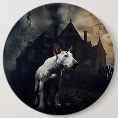 Bull Terrier Halloween Beängstigend Button (Vorderseite)