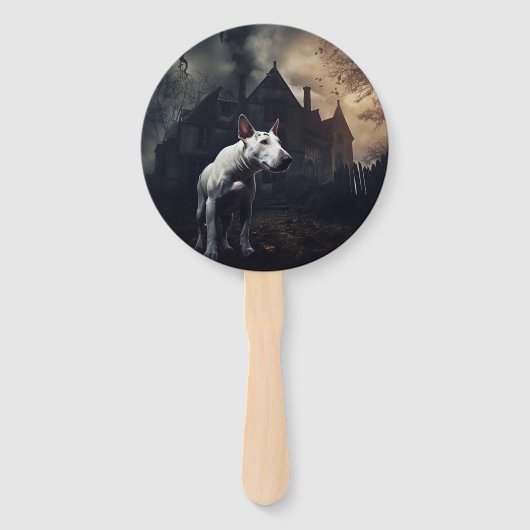 Bull Terrier Halloween Beängstigend Fächer (Rückseite)