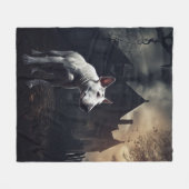 Bull Terrier Halloween Beängstigend Fleecedecke (Vorderseite (Horizontal))