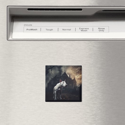 Bull Terrier Halloween Beängstigend Magnet (In Situ (Geschirrspüler))