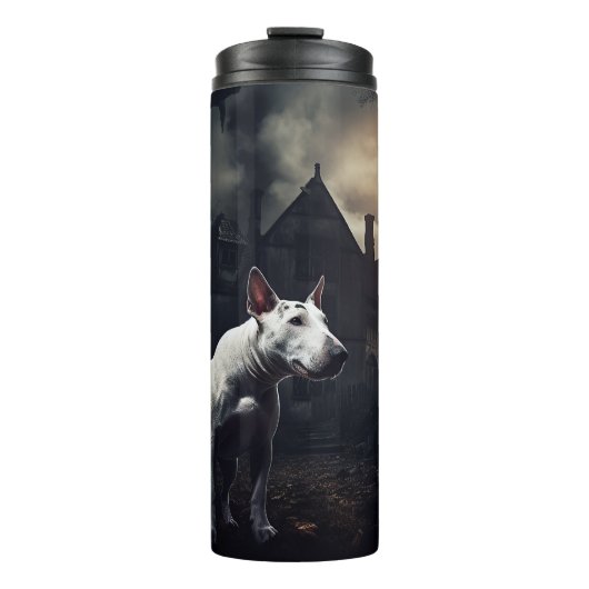 Bull Terrier Halloween Beängstigend Thermosbecher (Vorderseite)