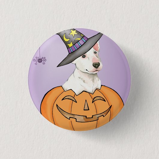 Bull Terrier Halloween Button (Vorderseite)