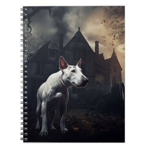 Bull Terrier Halloween Gruselig Notizblock