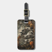 Bull Terrier Halloween Night Doggy Delight Gepäckanhänger (Vorderseite vertikal)