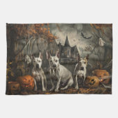 Bull Terrier Halloween Night Doggy Delight Geschirrtuch (Horizontal)