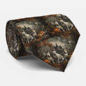 Bull Terrier Halloween Night Doggy Delight Krawatte (Gerollt)