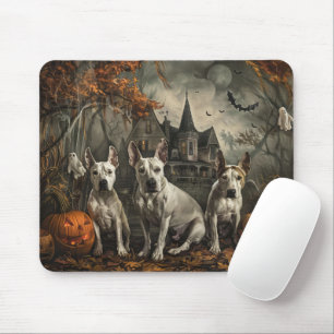 Bull Terrier Halloween Night Doggy Delight Mousepad