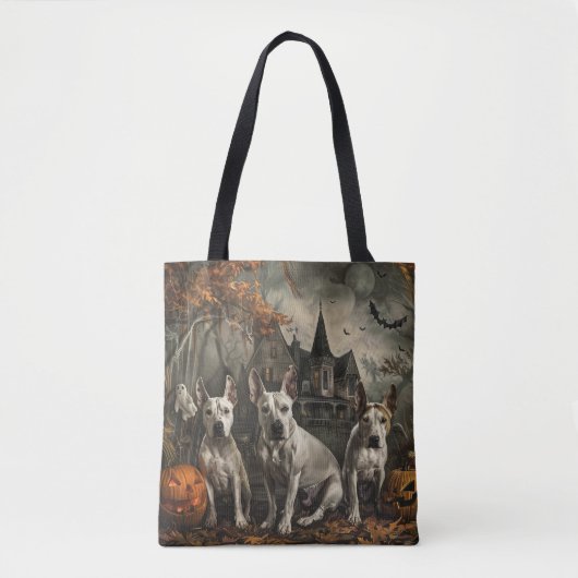 Bull Terrier Halloween Night Doggy Delight Tasche (Vorderseite)