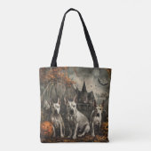 Bull Terrier Halloween Night Doggy Delight Tasche (Rückseite)