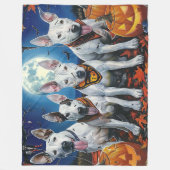 Bull Terrier Halloween Spooky Fleecedecke (Vorderseite)