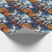 Bull Terrier Halloween Spooky Geschenkpapier (Ecke)