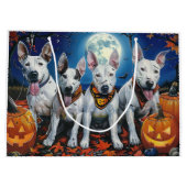 Bull Terrier Halloween Spooky Große Geschenktüte (Rückseite)