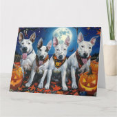 Bull Terrier Halloween Spooky Karte (Vorderseite)