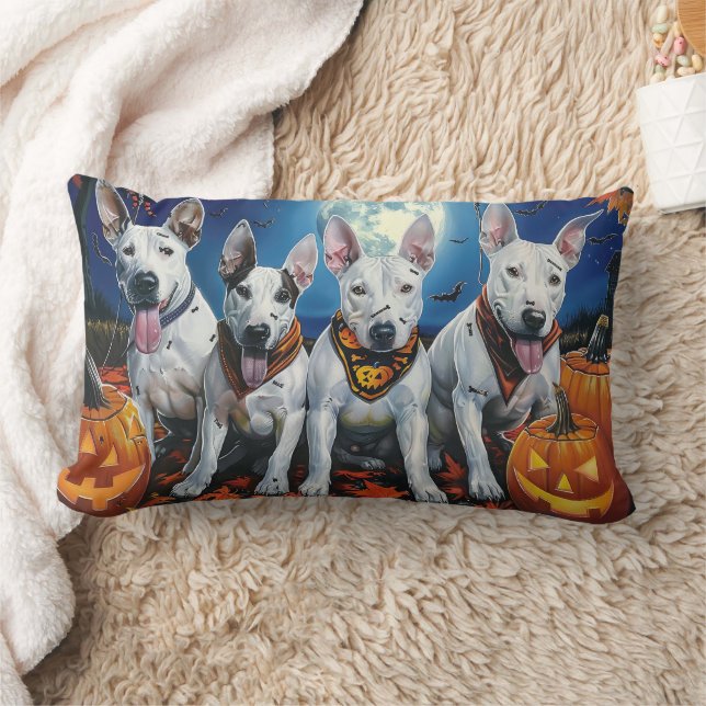 Bull Terrier Halloween Spooky Lendenkissen (Decke)