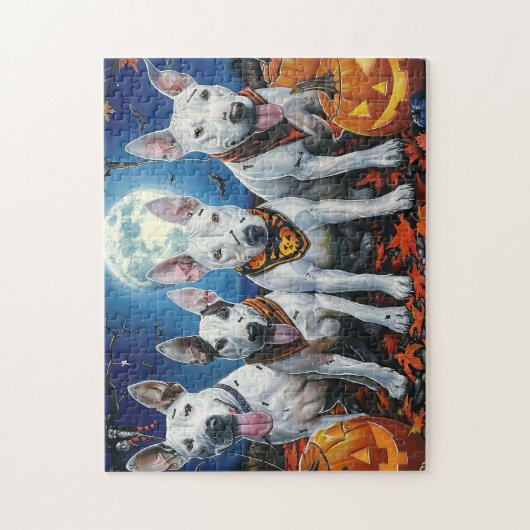 Bull Terrier Halloween Spooky Puzzle (Vertikal)