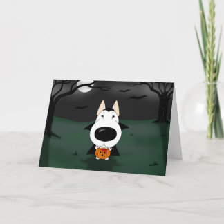 Bull Terrier Halloween Vampire Karte