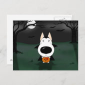 Bull Terrier Halloween Vampire Postkarte (Vorne/Hinten)