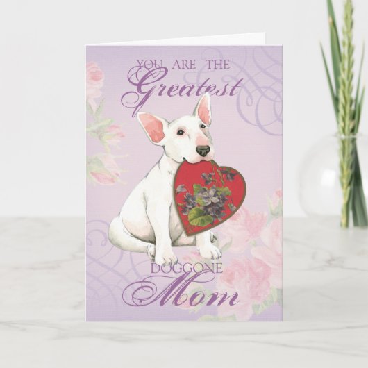 Bull Terrier Heart Mama Karte (Vorderseite)