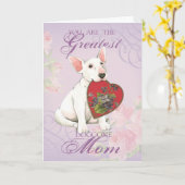 Bull Terrier Heart Mama Karte (Gelbe Blume)