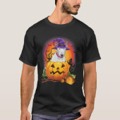 Bull Terrier Hexch Pumpkin Halloween Hund Lover T-Shirt (Vorderseite)