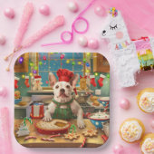 Bull Terrier Holiday Baking: Festliche Weihnachten Pappteller (Party)