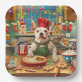 Bull Terrier Holiday Baking: Festliche Weihnachten Pappteller (Vorderseite)