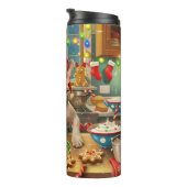 Bull Terrier Holiday Baking: Festliche Weihnachten Thermosbecher (Nach rechts gedreht)