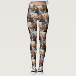 Bull Terrier Hund Achterbahn Weihnachten Leggings