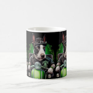 Bull Terrier Hund fährt Fahrrad St. Patrick's Day Kaffeetasse