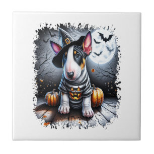 Bull Terrier Hund Halloween Fliese
