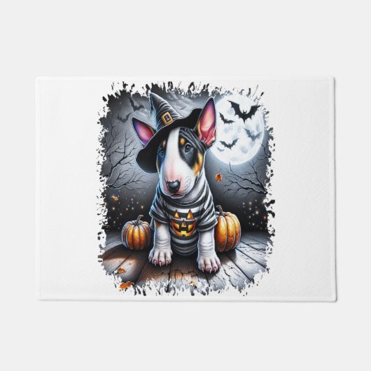 Bull Terrier Hund Halloween Fußmatte (Vorderseite)