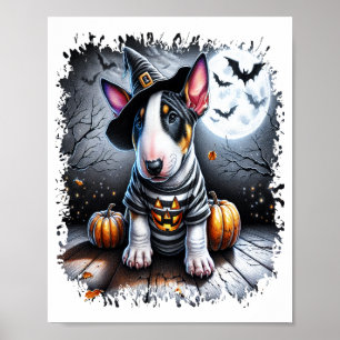 Bull Terrier Hund Halloween Poster