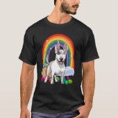 Bull Terrier Hund Happy Ostereier Bunny Kids T-Shirt (Vorderseite)