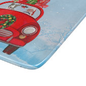 Bull Terrier Hund in Auto mit dem Weihnachtsmann Schneidebrett (Ecke)