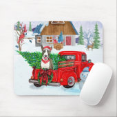 Bull Terrier Hund in Christmas Delivery LKW Schnee Mousepad (Mit Mouse)