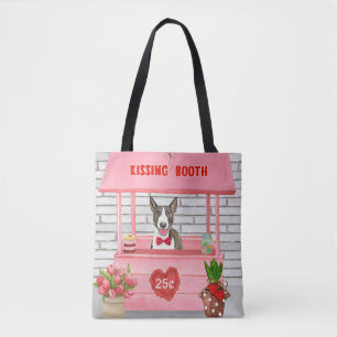 Bull Terrier Hund Küssstand zum Valentinstag Tasche