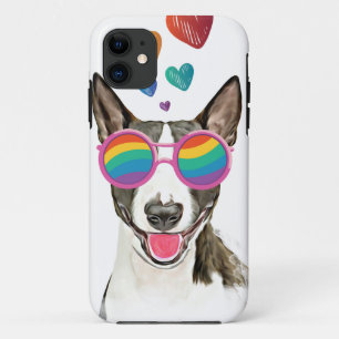 Bull Terrier Hund mit Herzchen Valentinstag Case-Mate iPhone Hülle