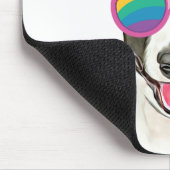 Bull Terrier Hund mit Herzchen Valentinstag Mousepad (Ecke)