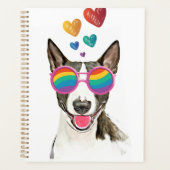 Bull Terrier Hund mit Herzchen Valentinstag Planer (Vorderseite)